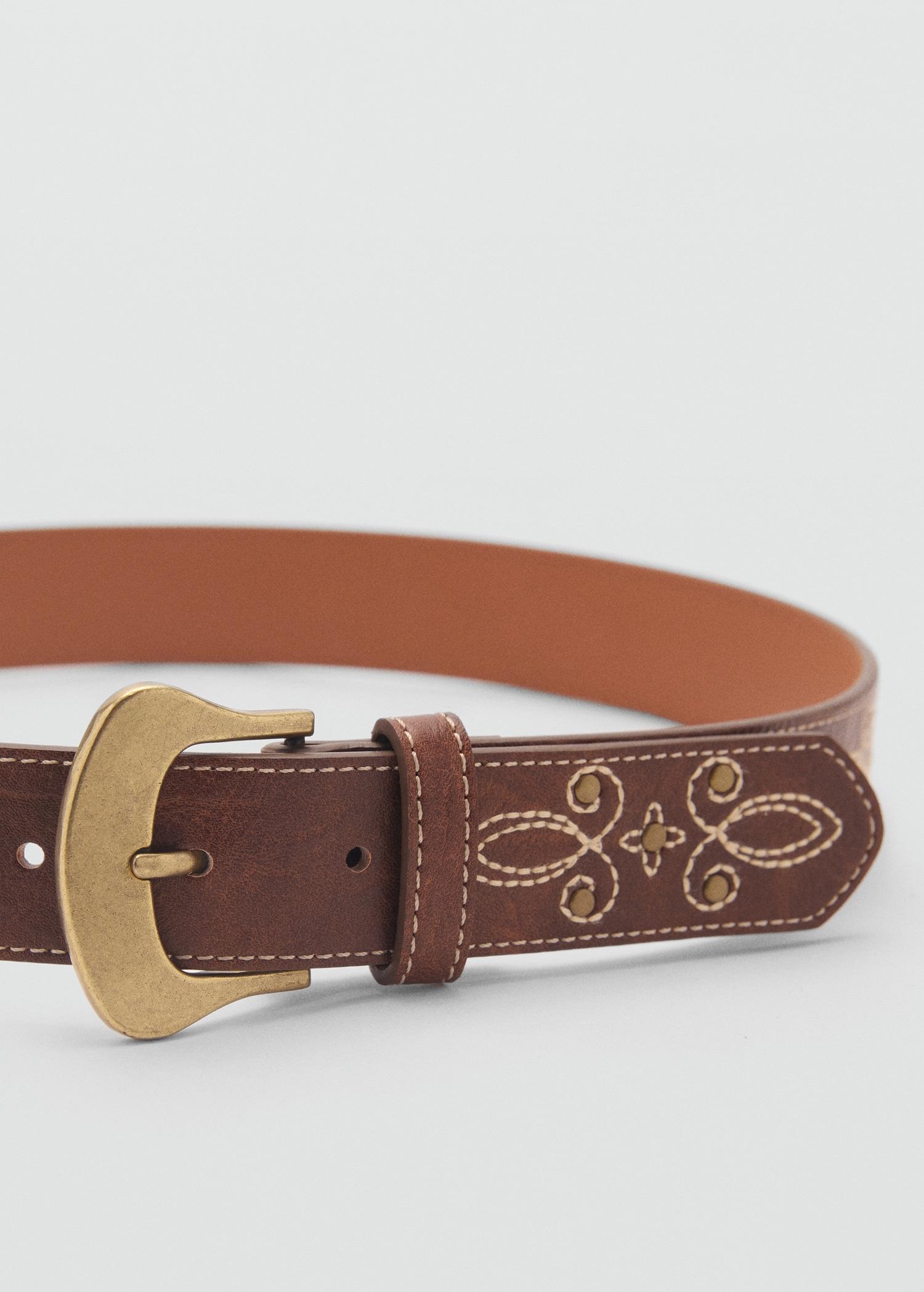 Embroidered belt - Women | MANGO USA Product Image