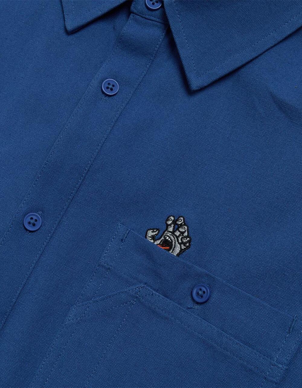 SANTA CRUZ Screaming Hand Utility Mens Button Up Shirt - BLUE Product Image