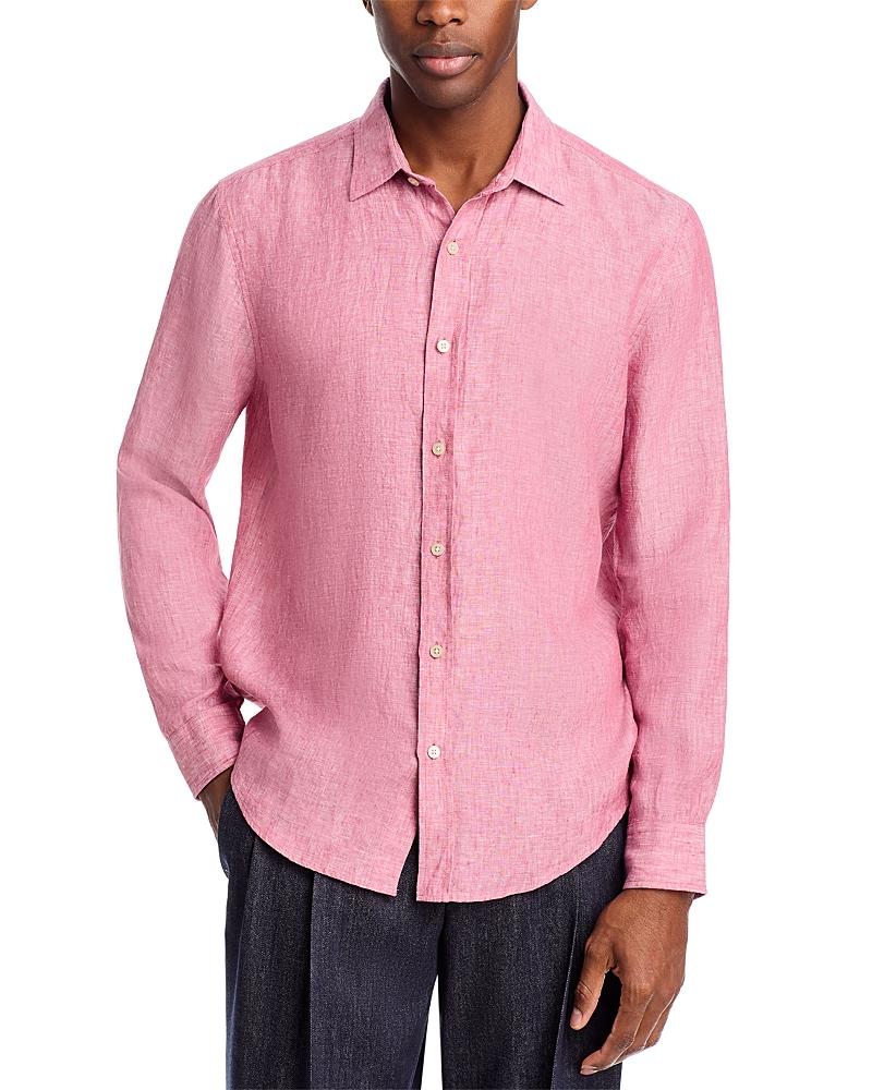 The Mens Store at Bloomingdales Yarn-Dyed Standard Fit Linen Shirt in Fire Island - Exclusive Product Image