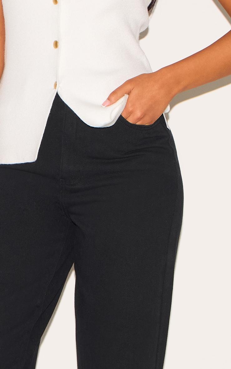 Tall Washed Black High Waist Mom Jeans Product Image