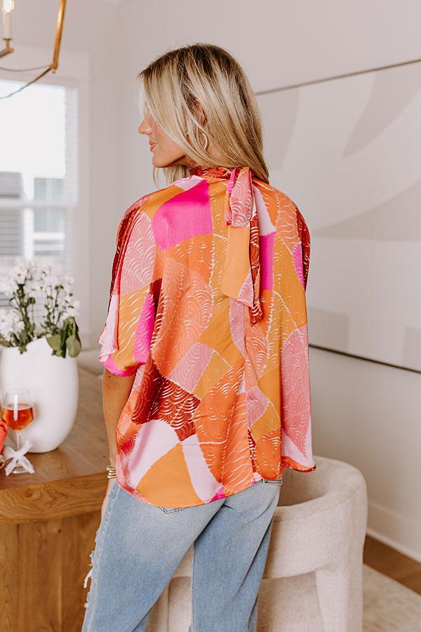 Date Night In Venice Shift Top in Orange Product Image