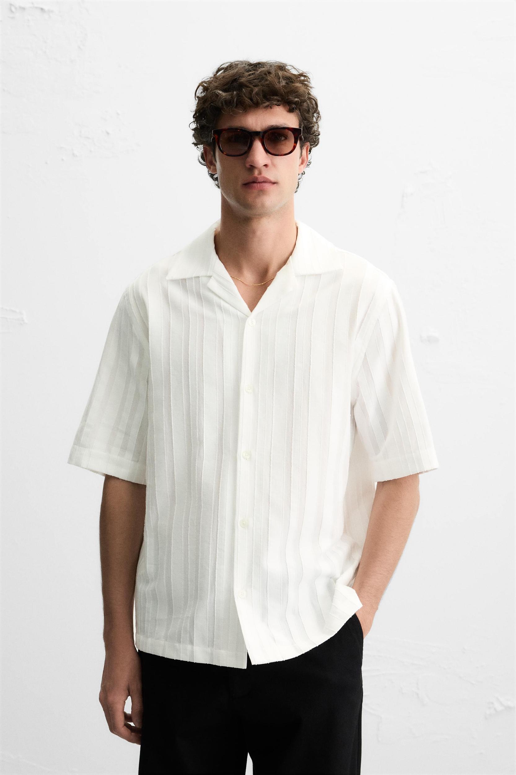 COTTON-VISCOSE JACQUARD SHIRT Product Image
