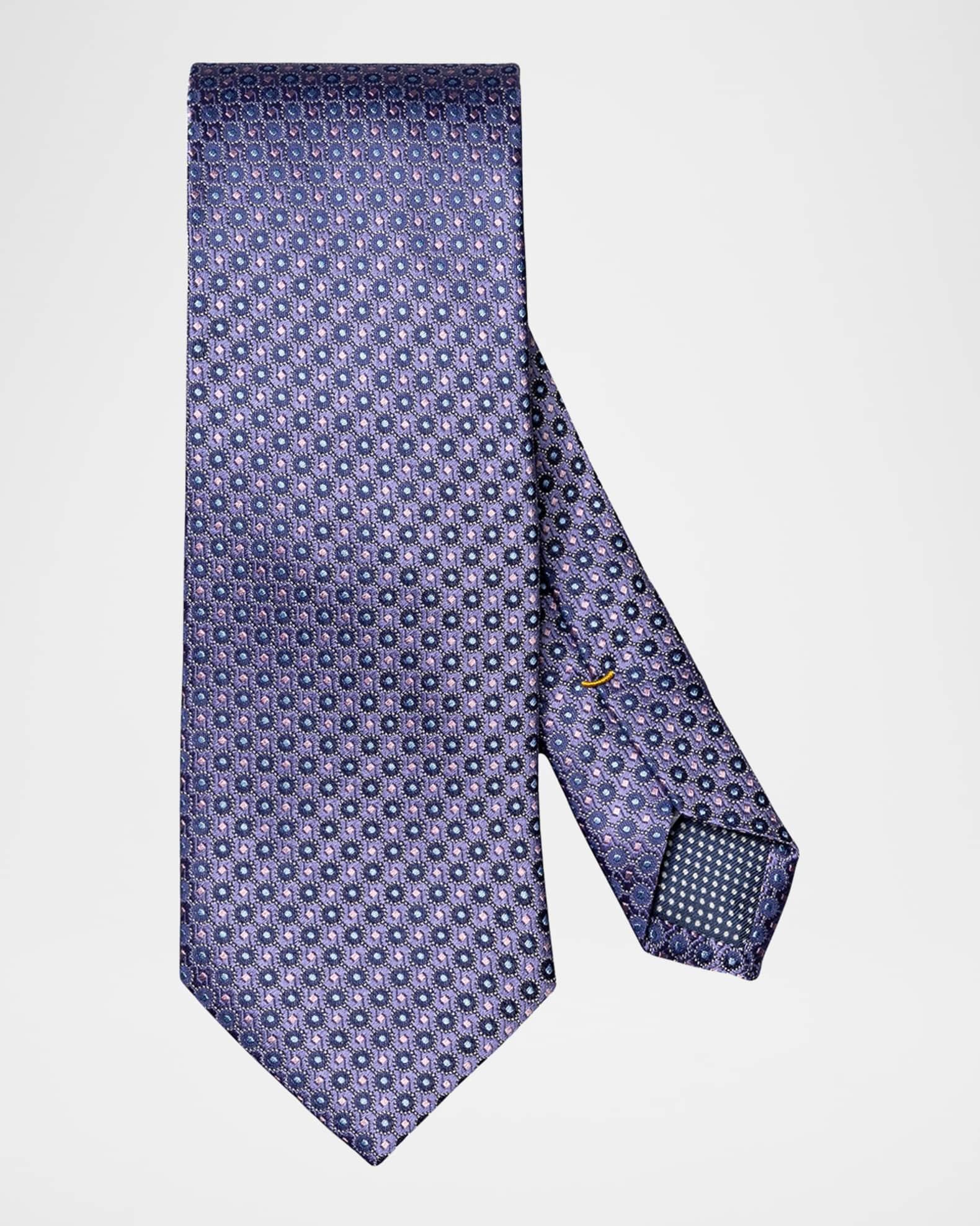 Men's Geometric Circle Silk Tie Product Image