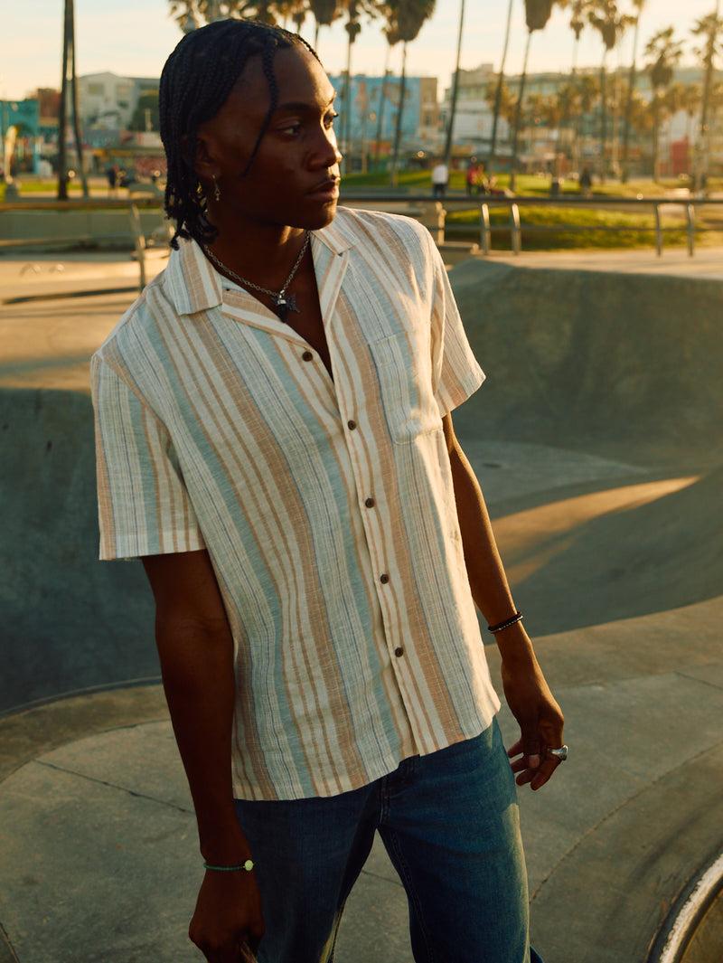 Short-Sleeve Breeze Camp Shirt - Golden Beach Stripe Product Image