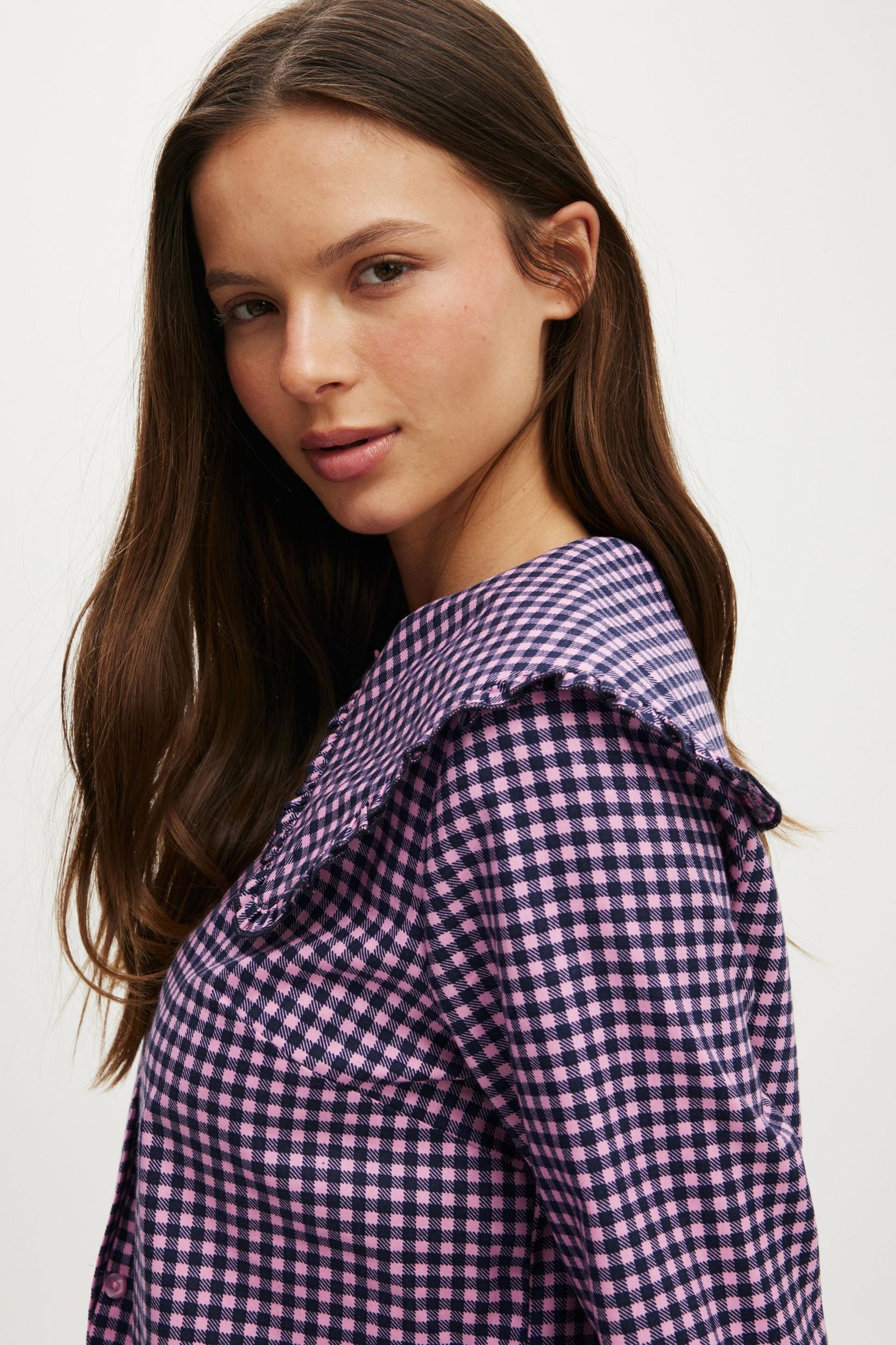 Peached Woven Long Sleeve Shirt Product Image