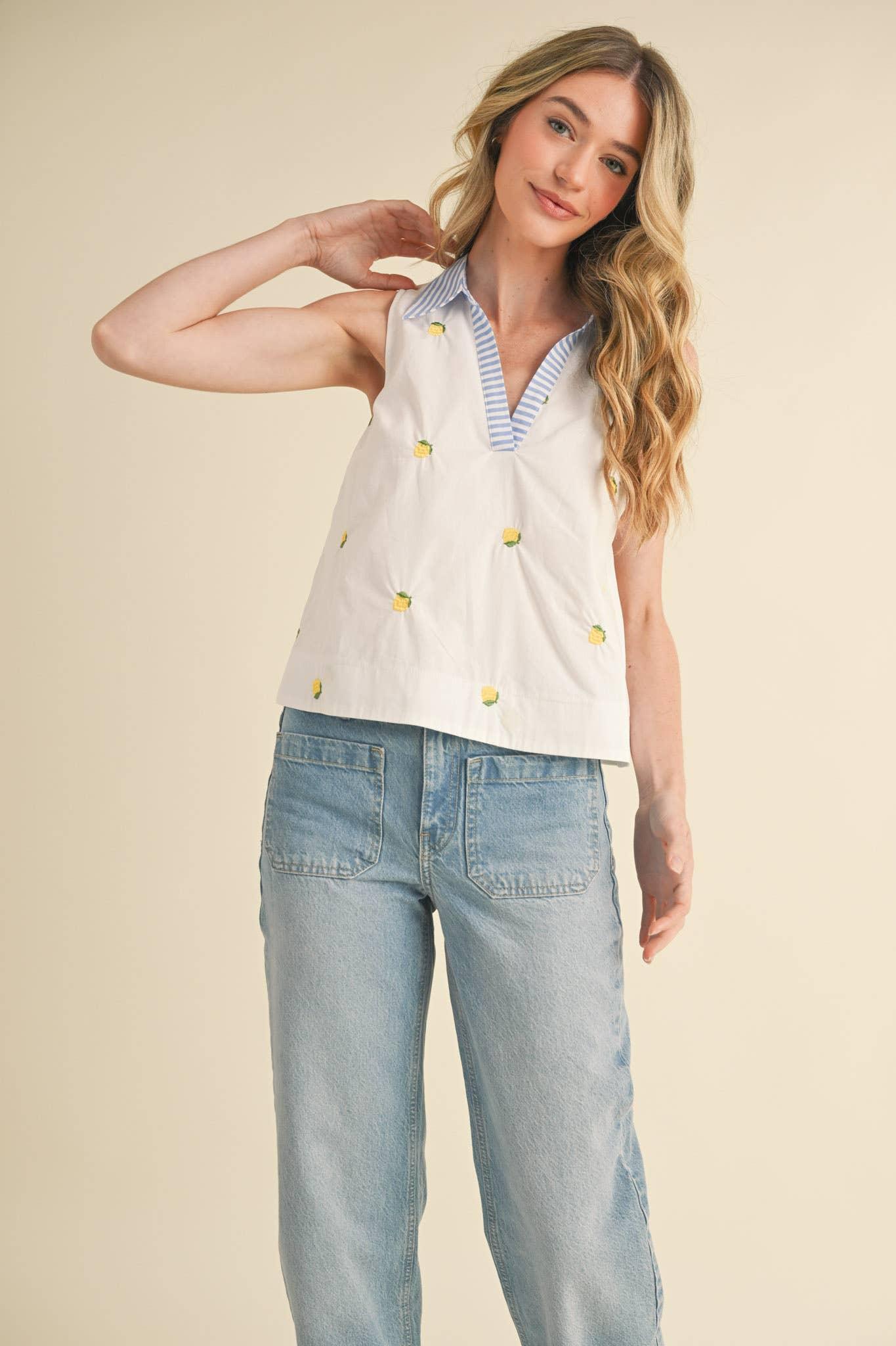 Cherry Embroidered Tank Product Image