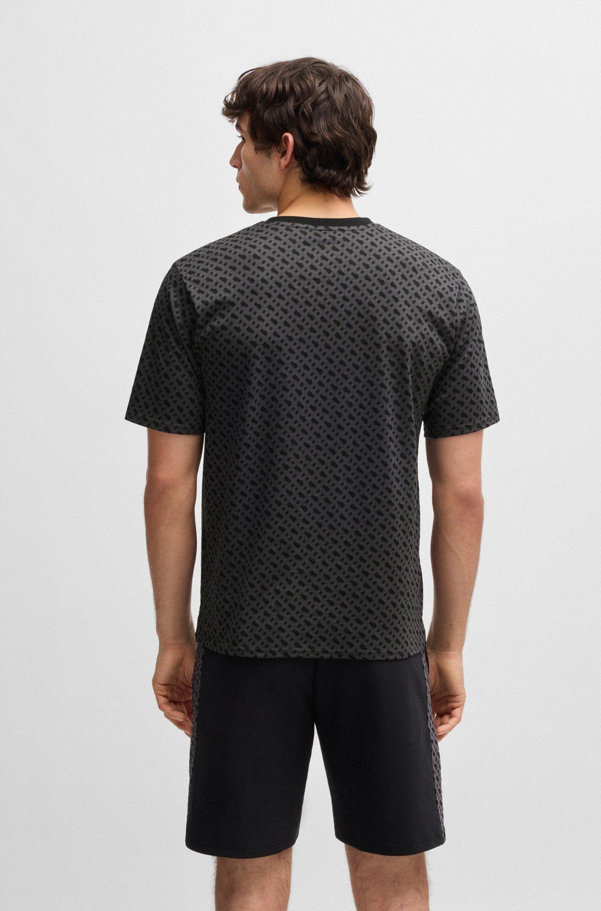 Interlock-cotton pajama T-shirt with Double B monogram print Product Image