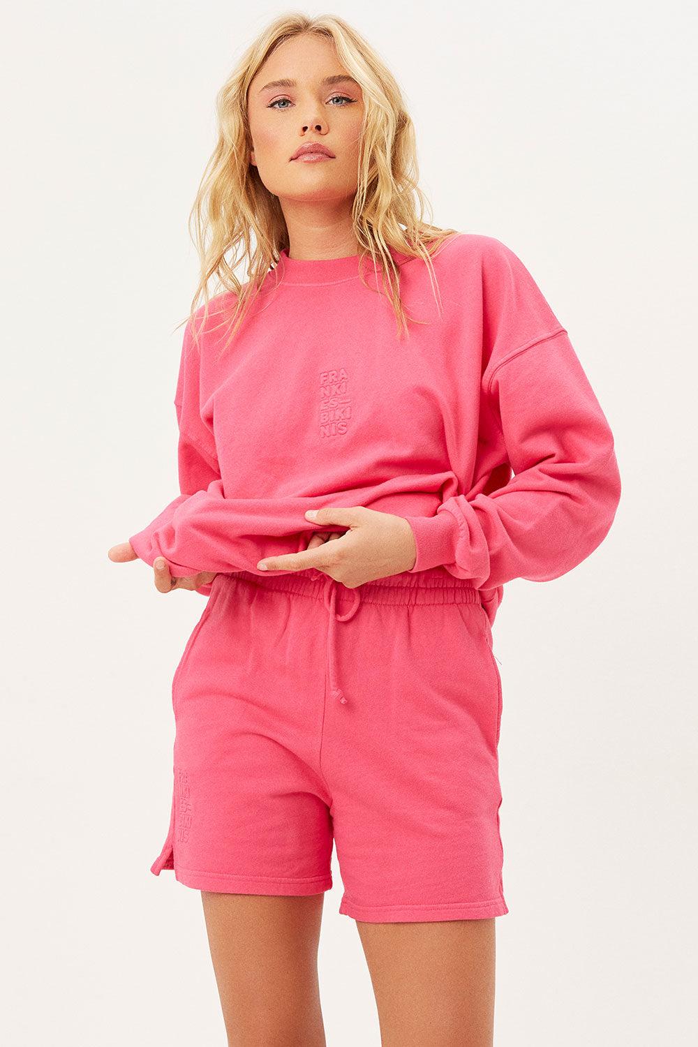 Burl High Waist Sweat Short - Rosewood Product Image