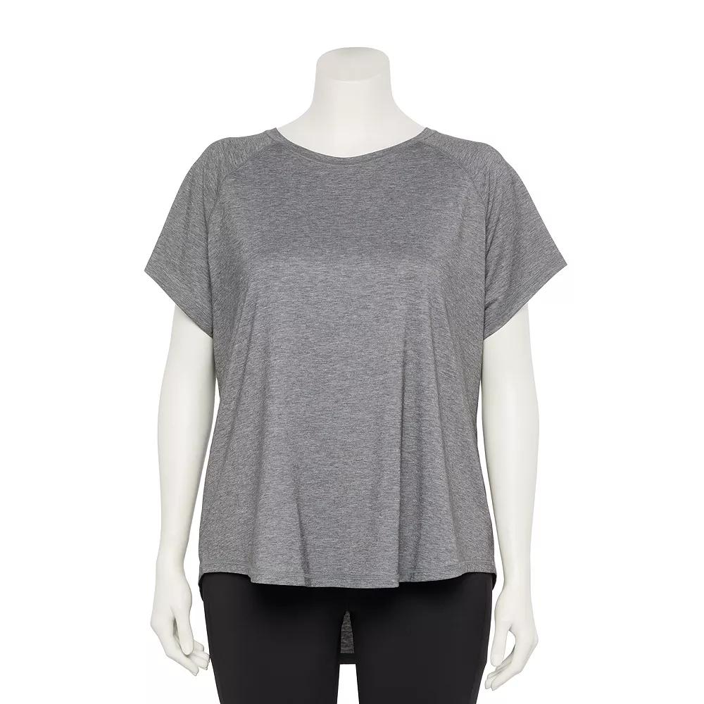 Plus Size Tek Gear® Adaptive Core Raglan Tee, Women's, Size: 3XL, Smokey Grey Product Image