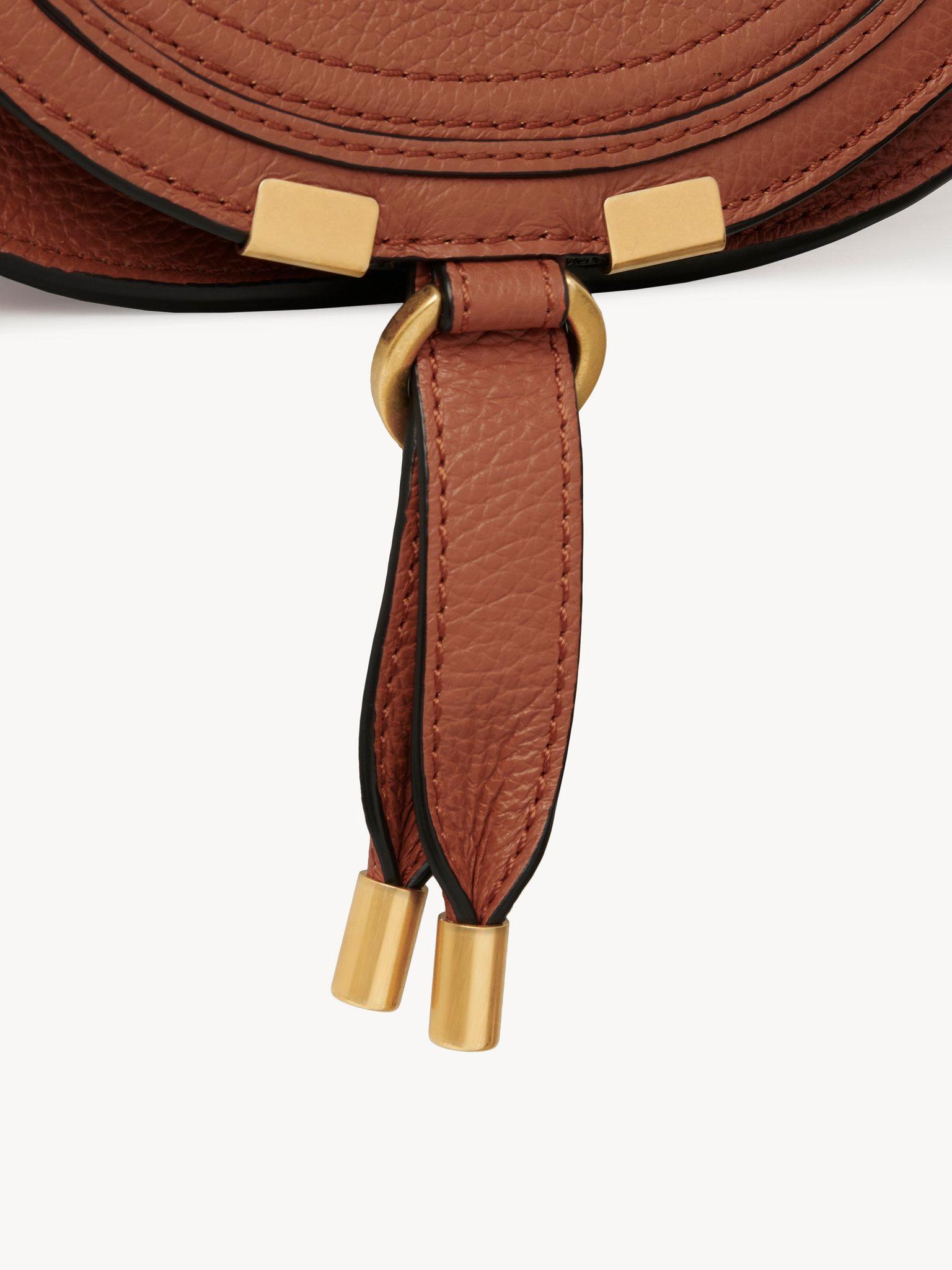 Small Marcie saddle bag in grained leather Product Image