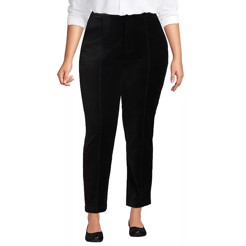 Women's Lands' End Velvet High Rise Pintuck Pencil Ankle Pants,  Product Image