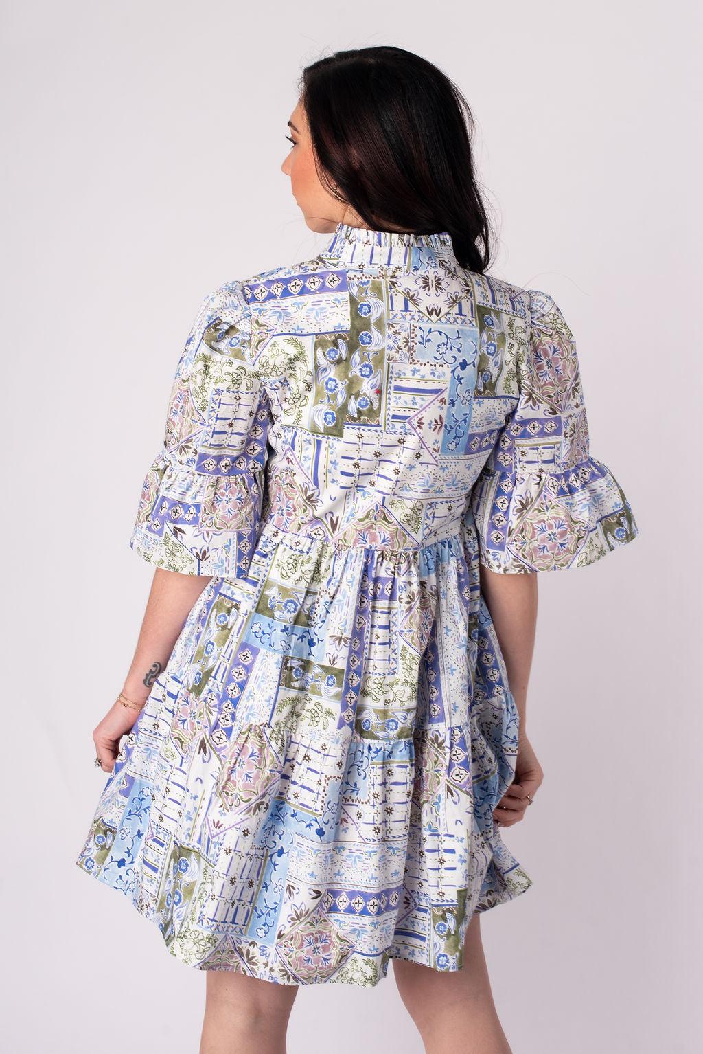 Jane V-Neck Mini Dress Product Image