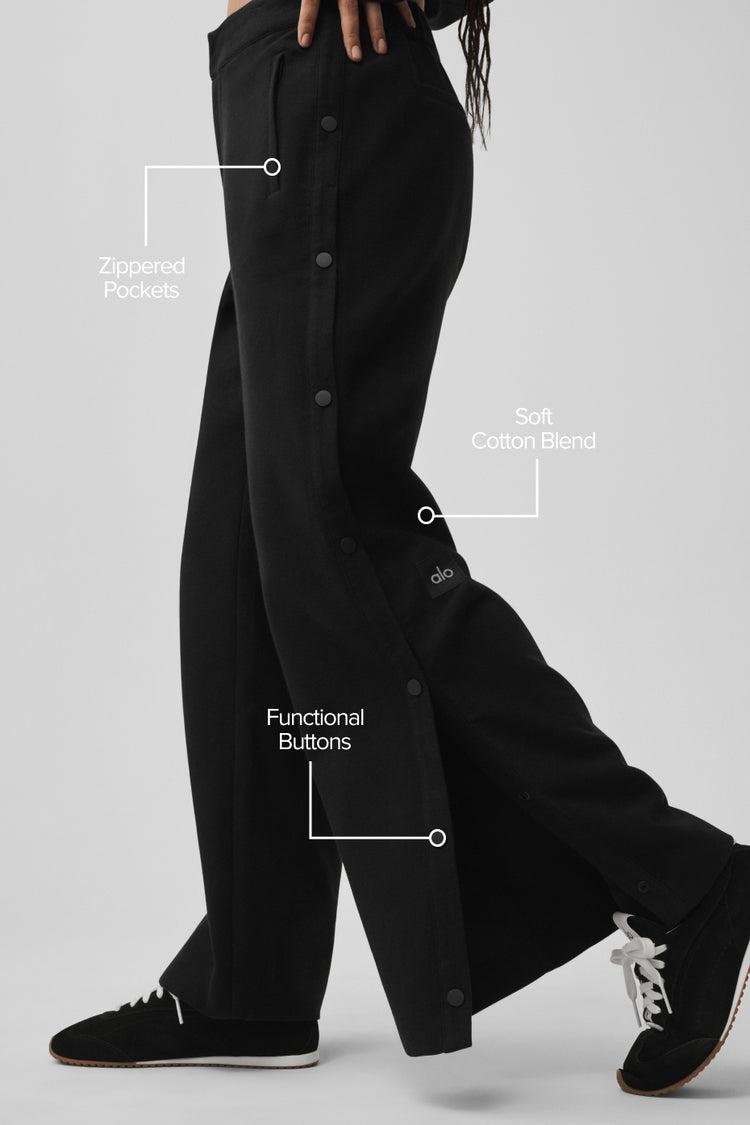 Mid-Rise Cosmopolitan Snap Pant - Black Product Image
