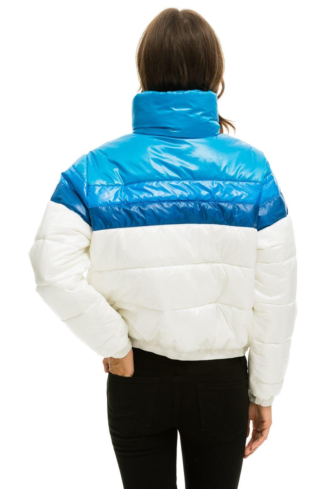 COLOR BLOCK LUXE APRES PUFFER JACKET -  GLOSSY WHITE DRESDEN Female Product Image