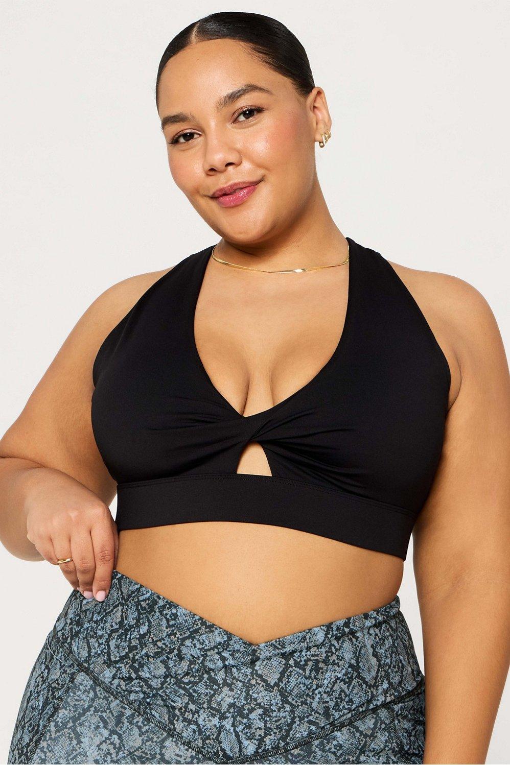 Fabletics Oasis Twist Sports Bra Womens black plus Size 4X Product Image