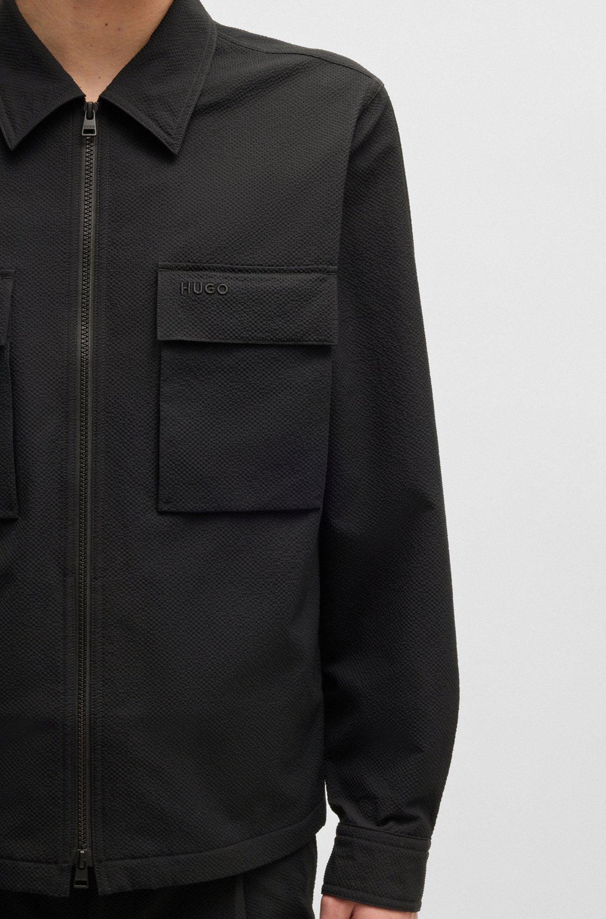 Oversize-fit overshirt in water-repellent seersucker Product Image