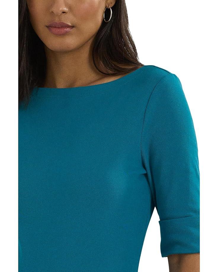 Stretch Cotton Boatneck Top Product Image