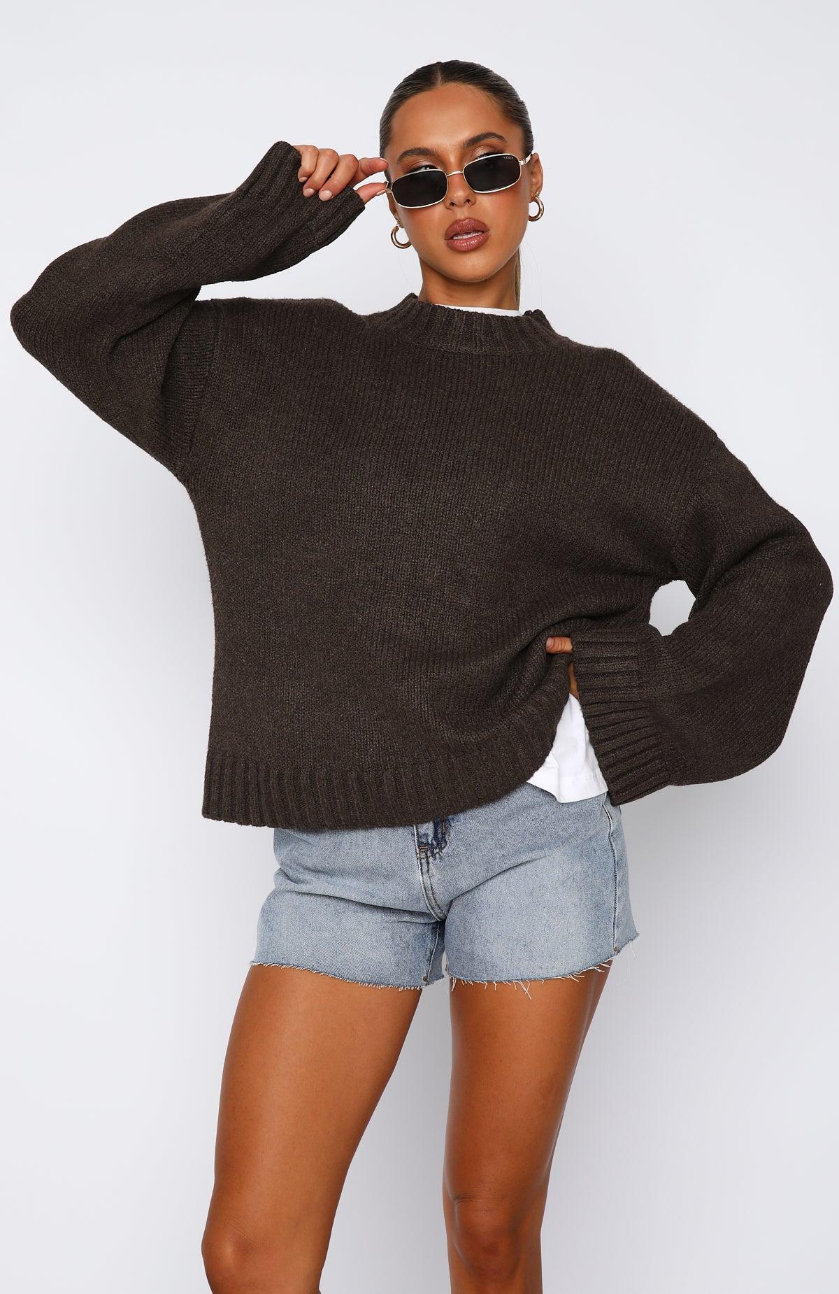 Winter's Chill Knit Sweater Chocolate Product Image