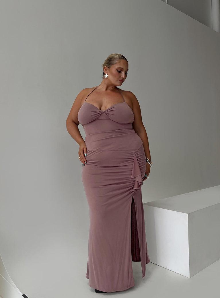 Destinations Maxi Dress Mauve Curve Product Image