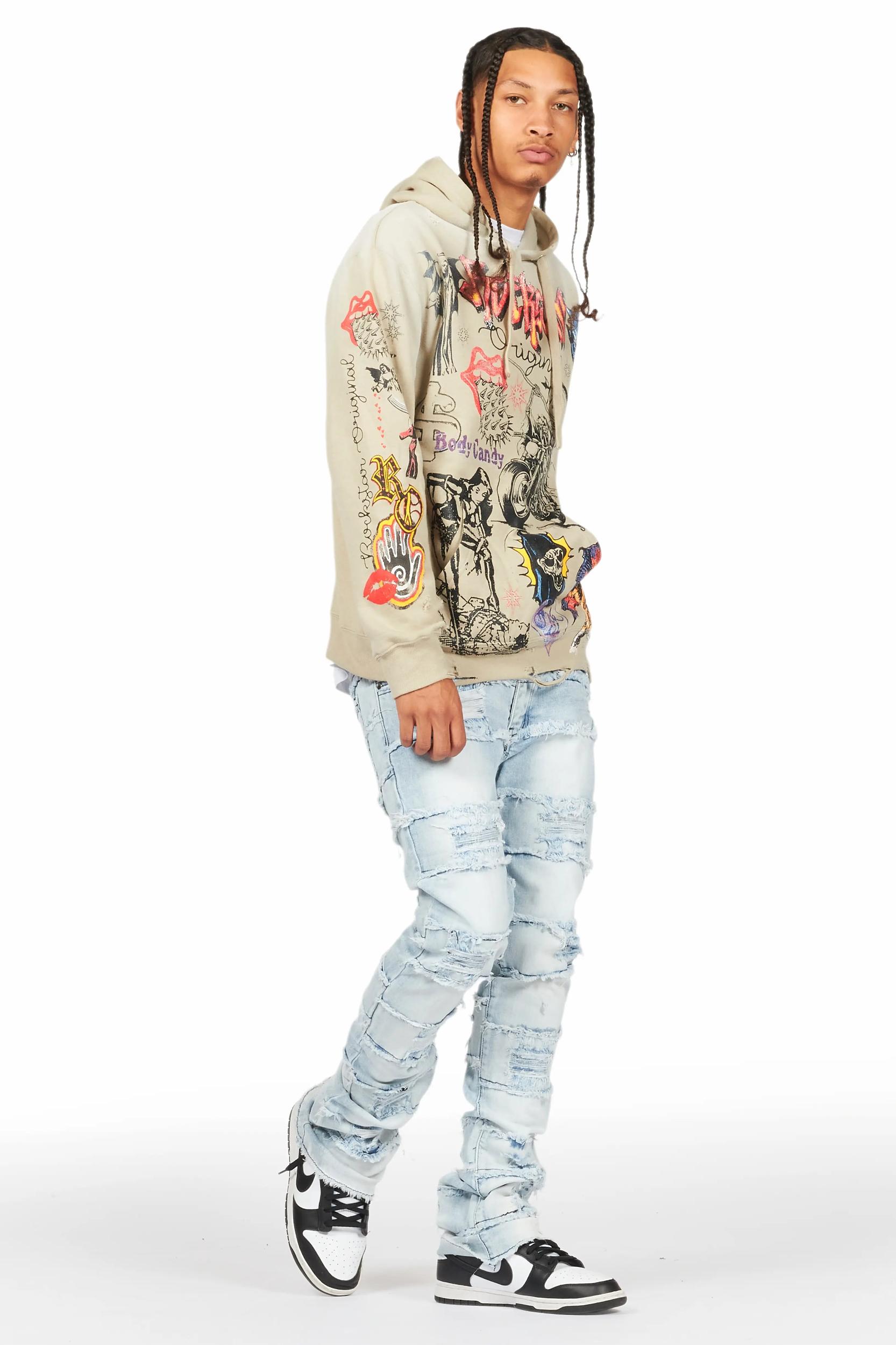 Sten Blue Stacked Flare Jean Male Product Image