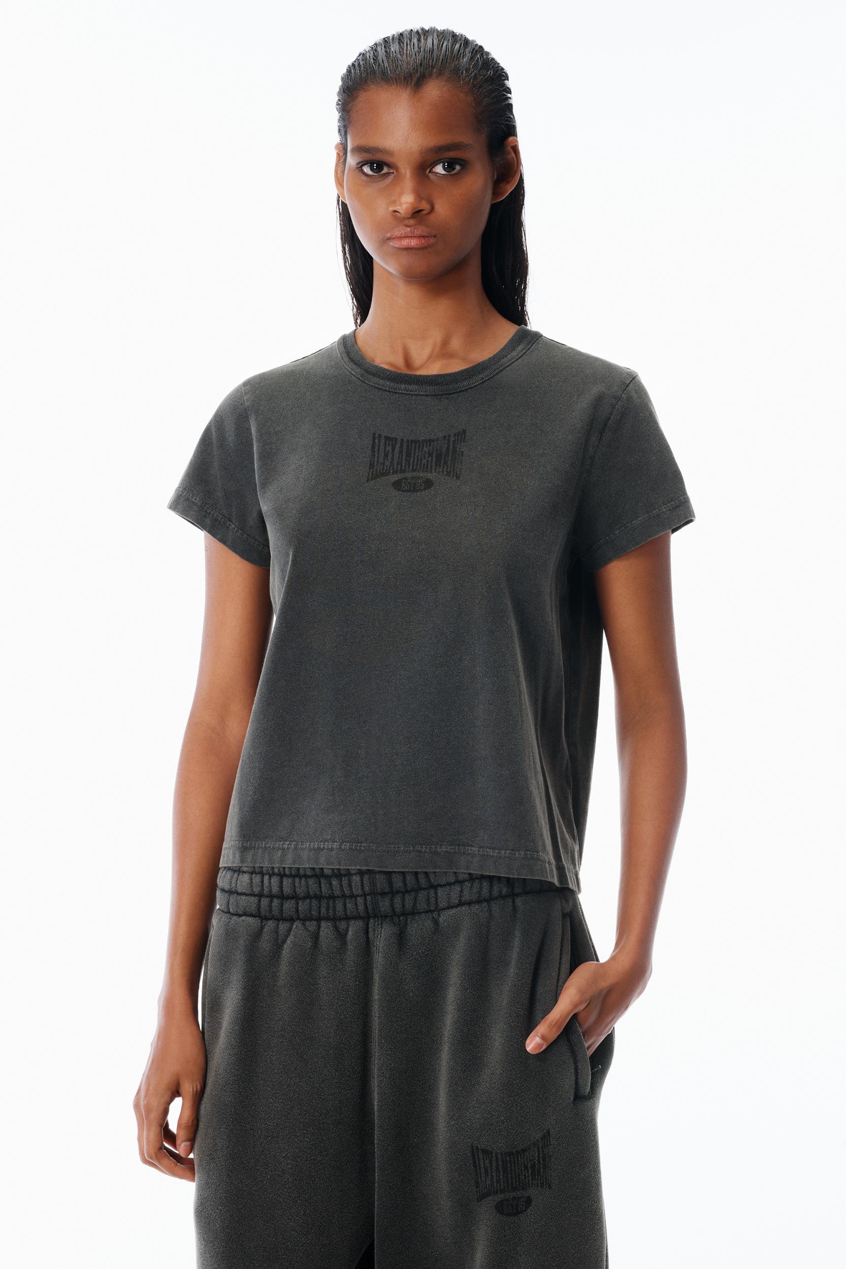Distressed Logo Shrunken Cotton Tee Product Image