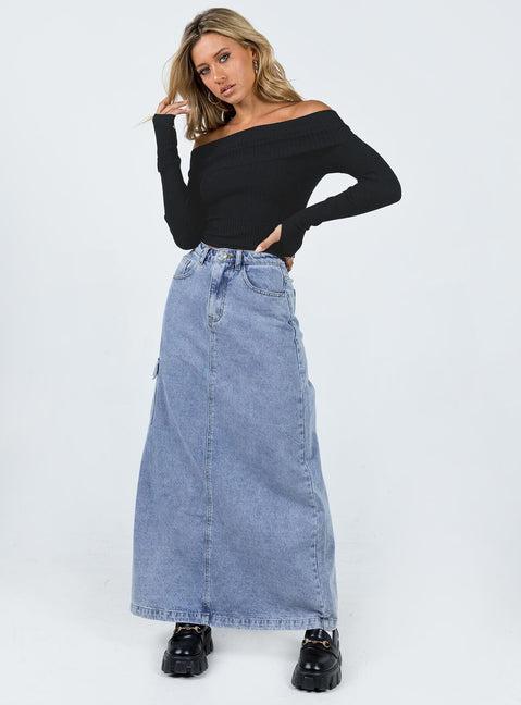 Morley Off Shoulder Sweater Black Product Image