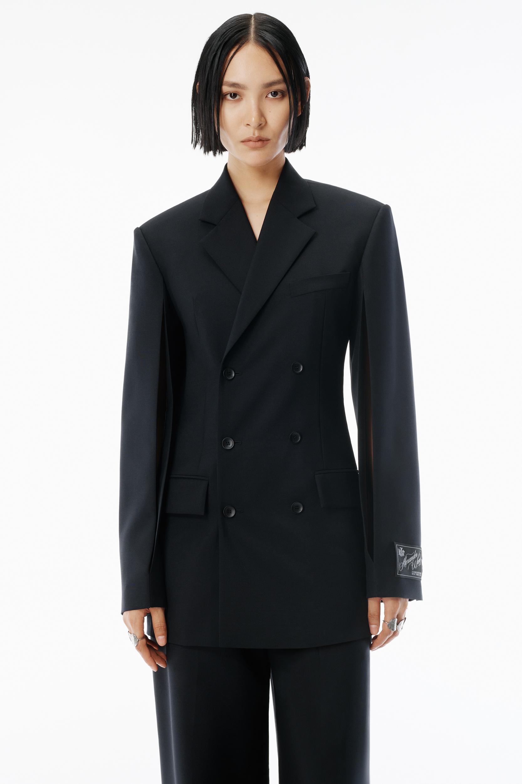Black Wool Mohair Blazer Dress Product Image