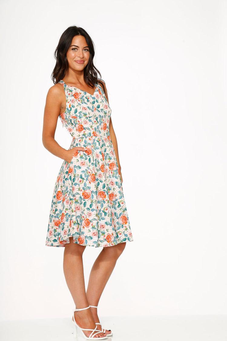 Pink Floral Swing Dress Product Image