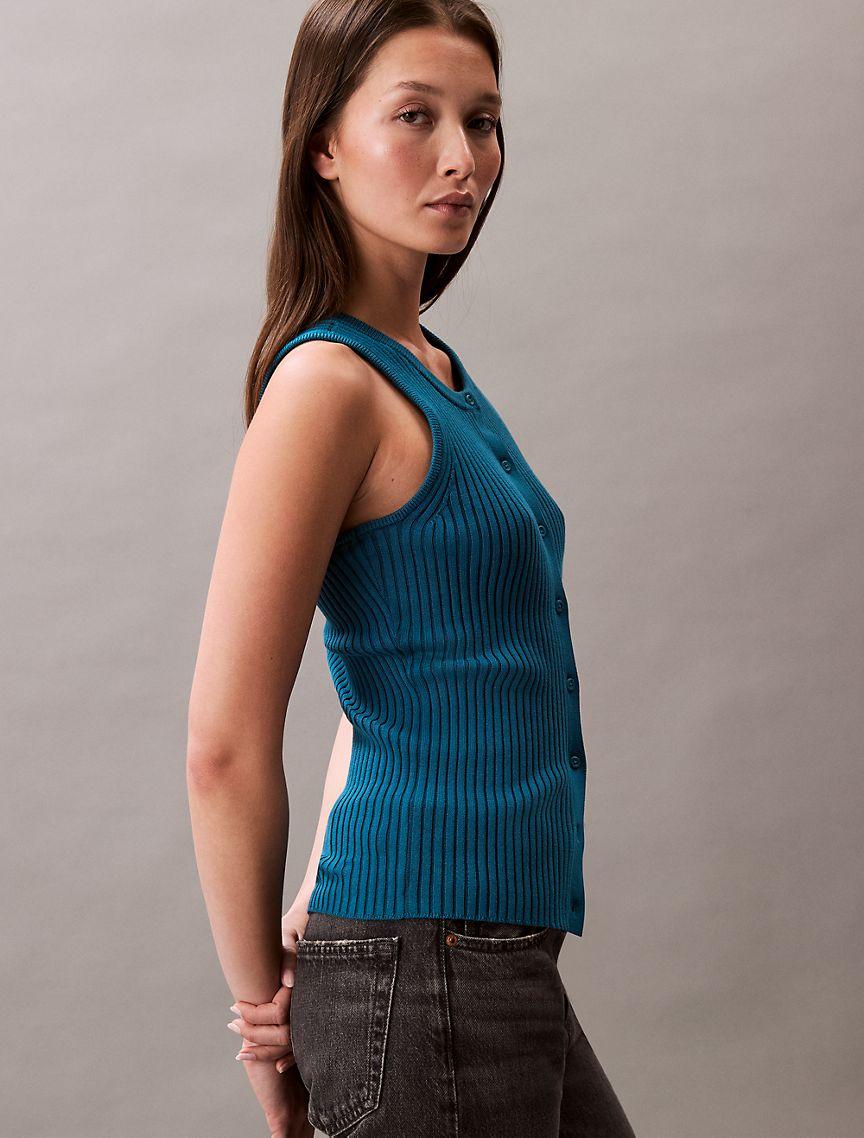 Smooth Cotton Rib Sweater Tank Product Image
