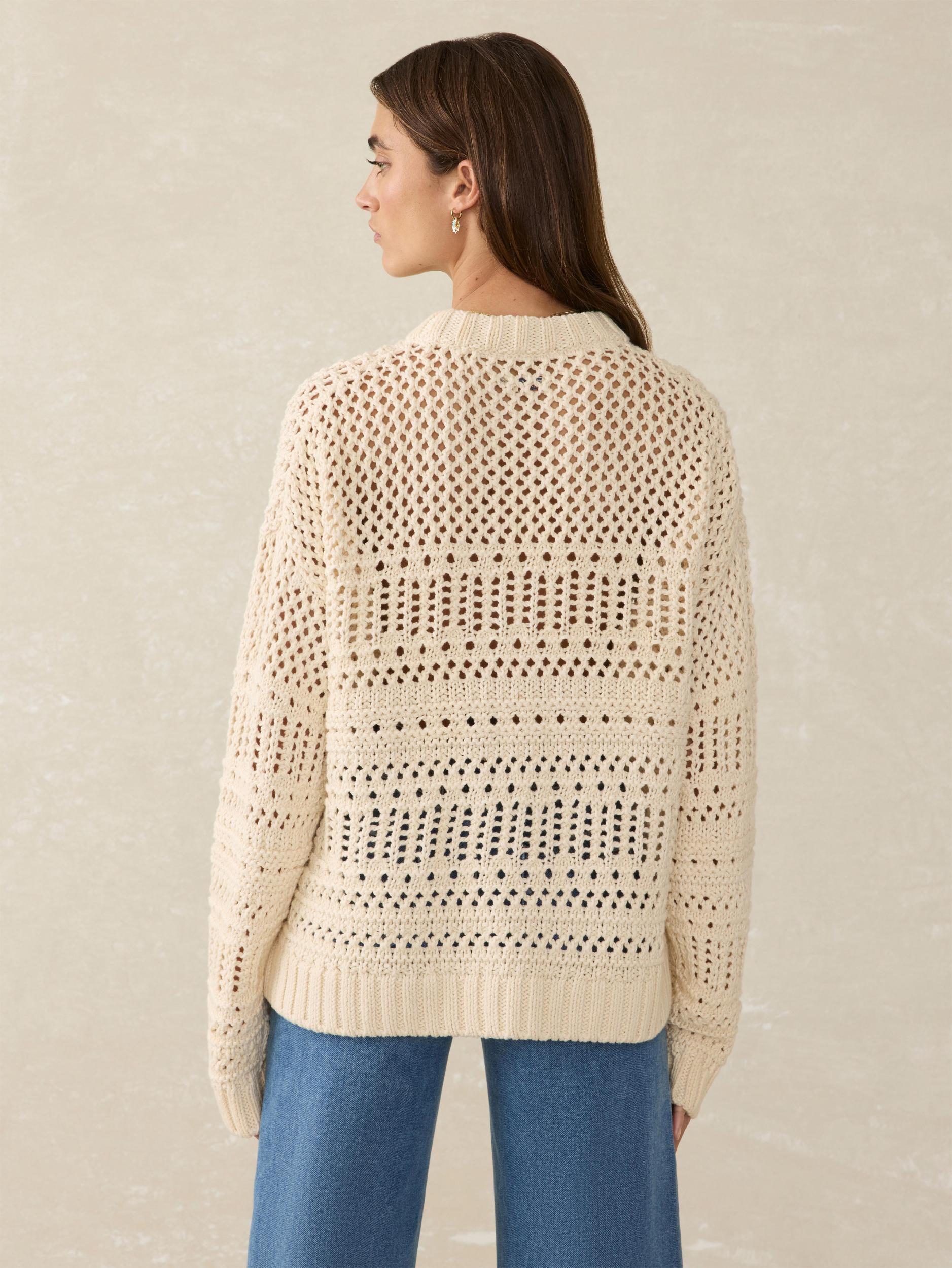 Whitecap Crochet Sweater - Cream Female Product Image