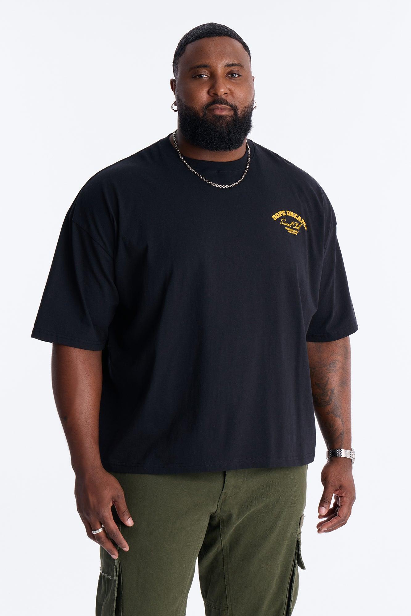 Dope Dreams Social Club Boxy Short Sleeve Tee - Black Product Image