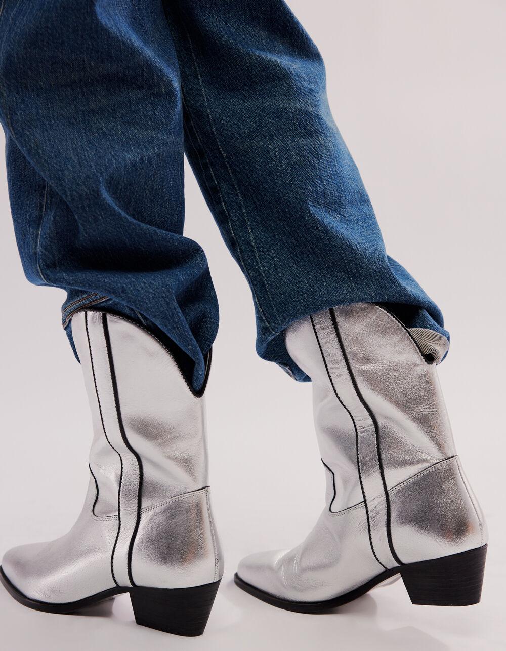 FREE PEOPLE Borderline Womens Western Boots - GUNMETAL Product Image