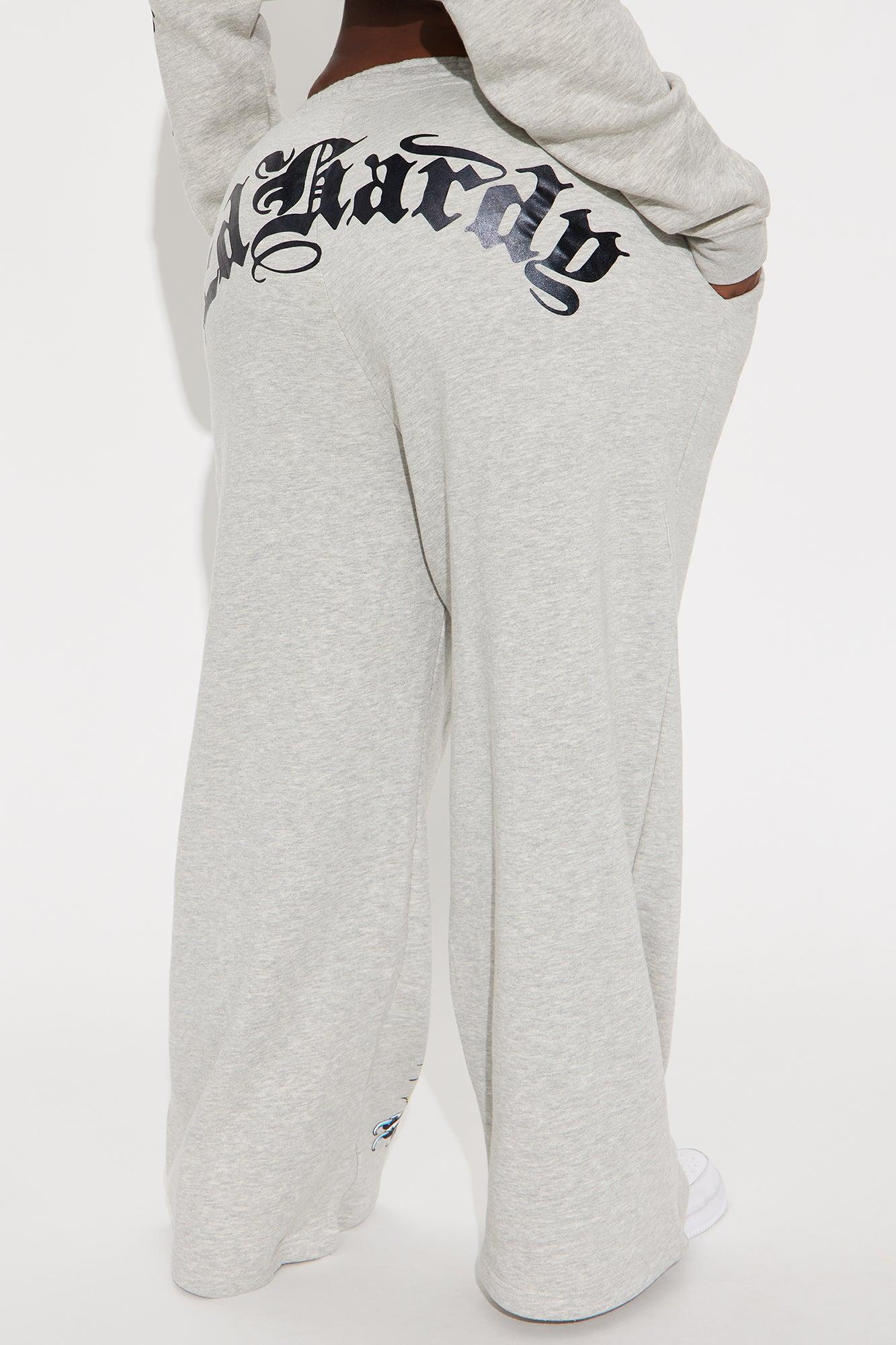 Heart Of Roses Ed Hardy Pant - Heather Grey Product Image