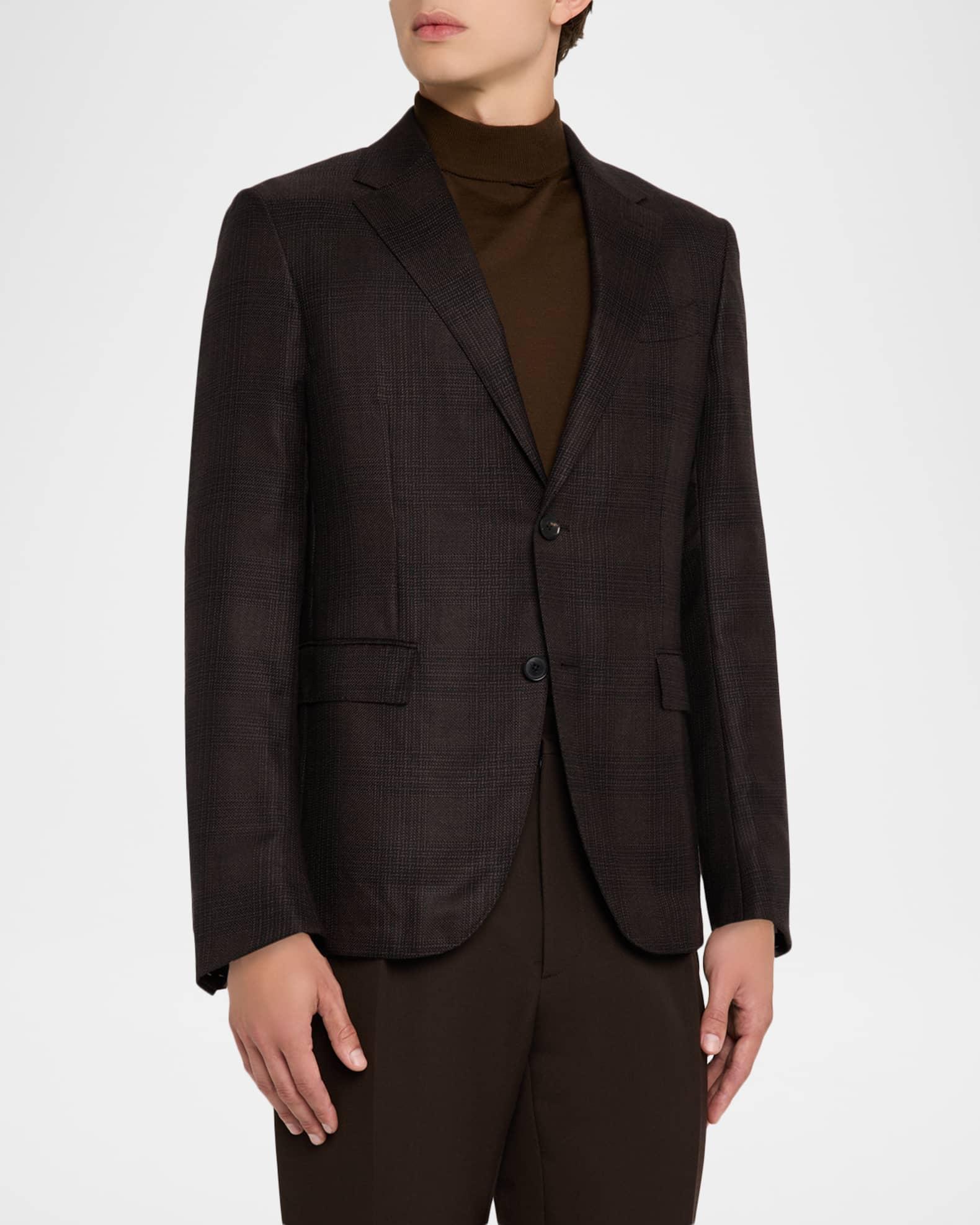 Men's Cashmere and Silk Tonal Plaid Sport Coat Product Image