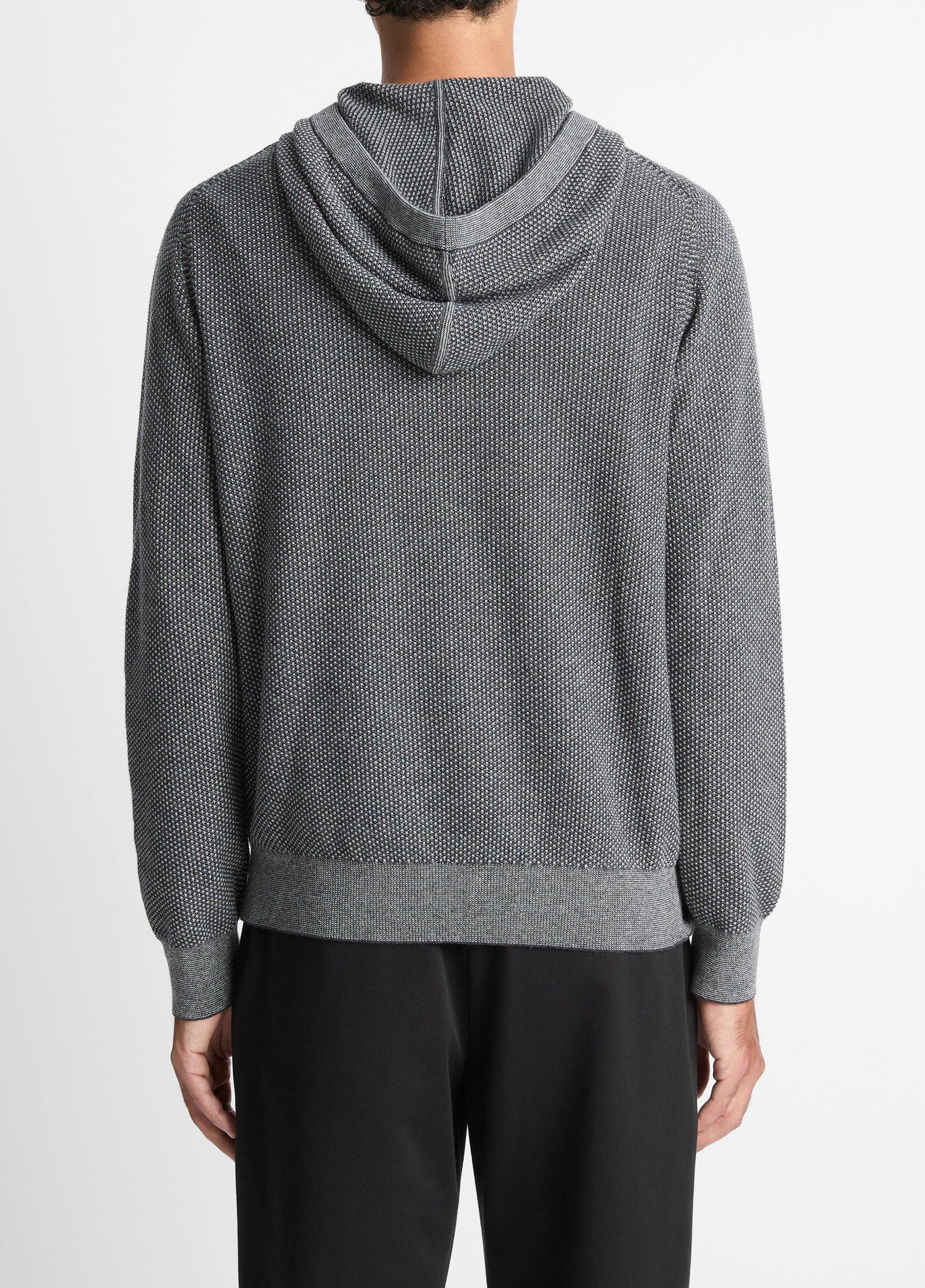 Geo-Jacquard Wool-Blend Sweater Hoodie Product Image