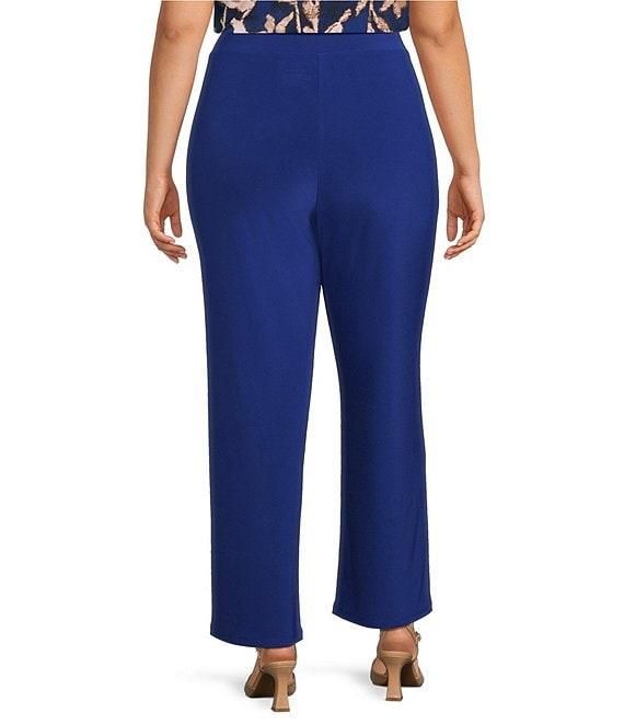 Investments Plus Bellwether Blue Pull-On Soft Straight Leg Pants Product Image