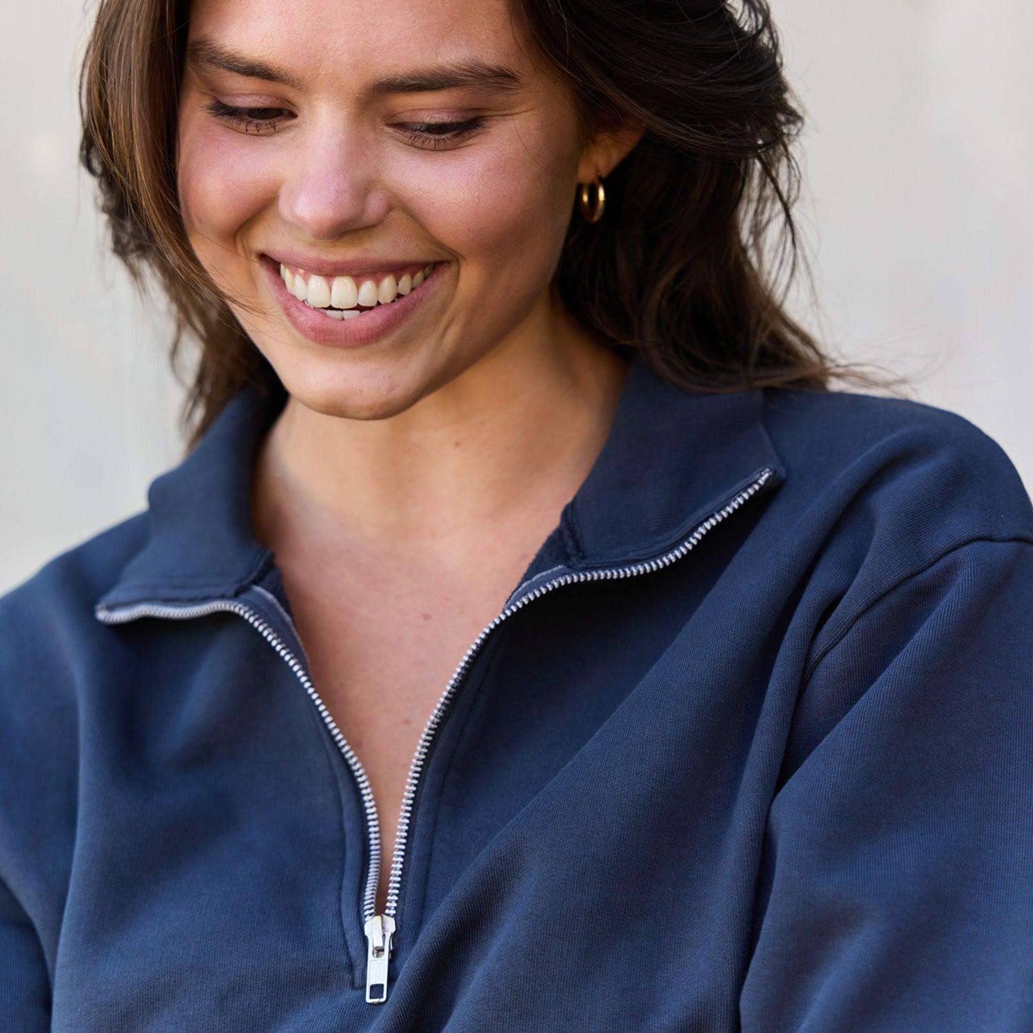 Organic Fleece Quarter Zip Sweatshirt Female Product Image