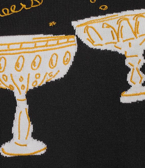 Alex Marie Cheers Wool Blend Knit Coupe Crew Neck Long Sleeve Pullover Sweater Product Image