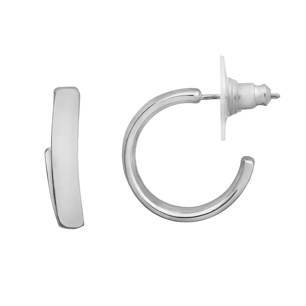 LC Lauren Conrad Medium Nickel Free Hoop Earrings, Women's, Silver Tone Product Image