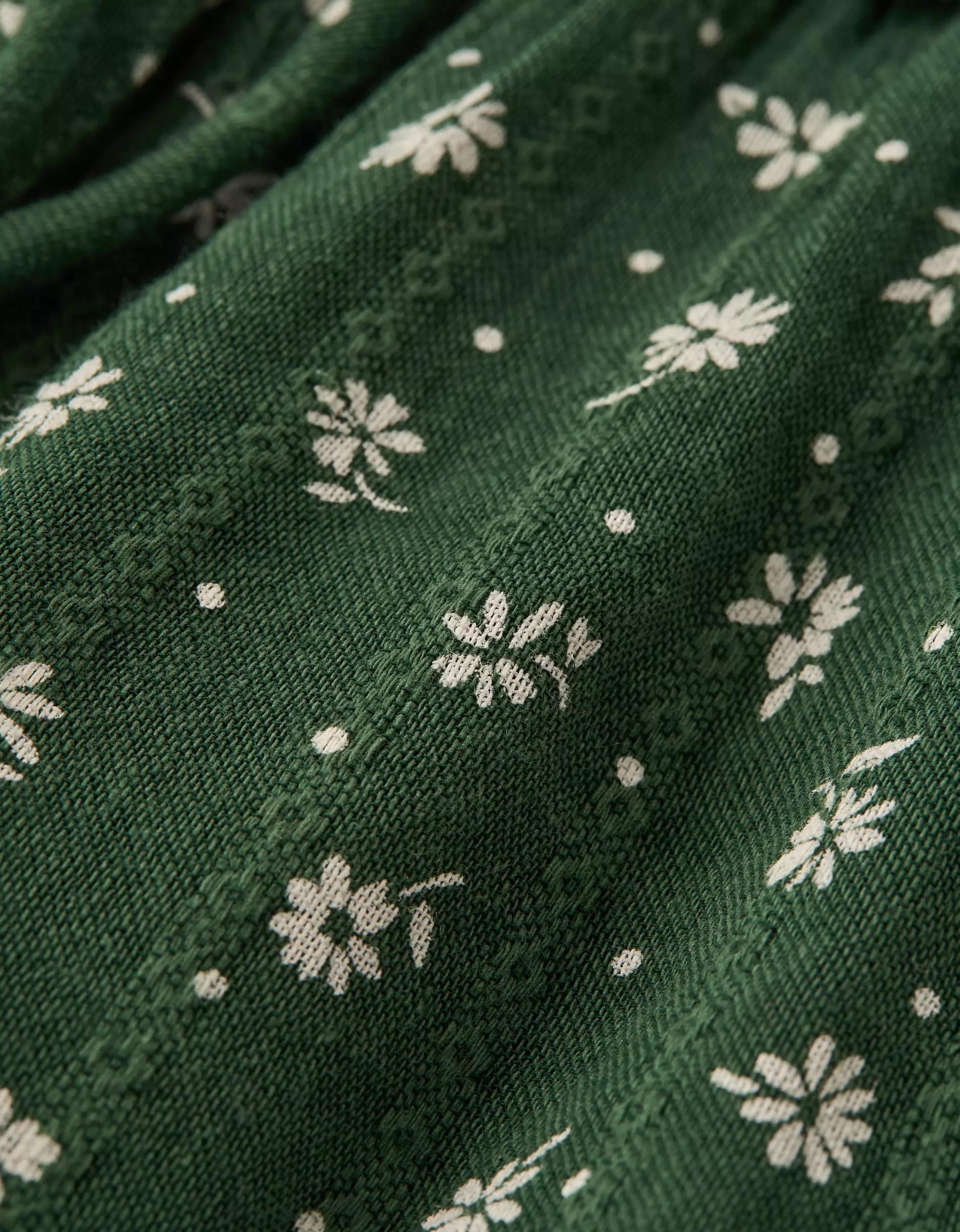 AE Long-Sleeve Smocked Tie Front Blouse Product Image