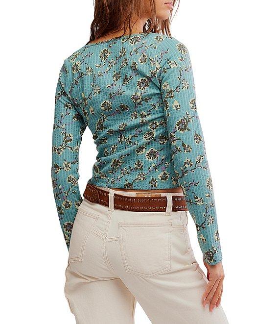 Free People Tilly Floral Print Crew Neckline Long Sleeve Top Product Image