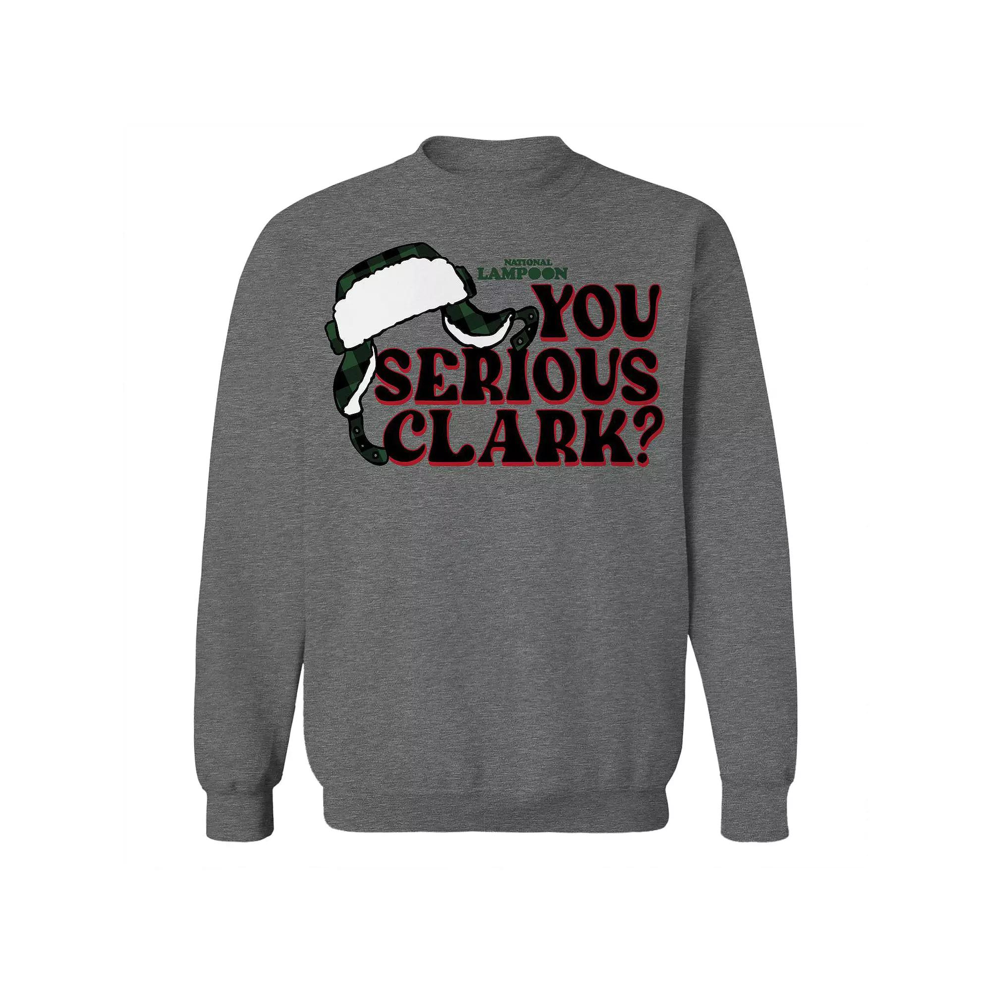Men's You Serious Clark Black National Lampoon's Christmas Vacation Graphic Fleece Crew Sweatshirt,  Product Image