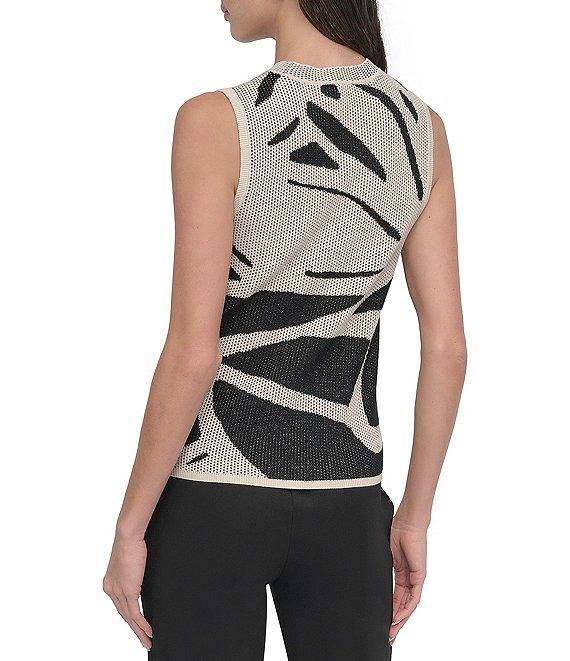 DKNY by Donna Karan Sleeveless Floral Crew Neck Sweater Product Image