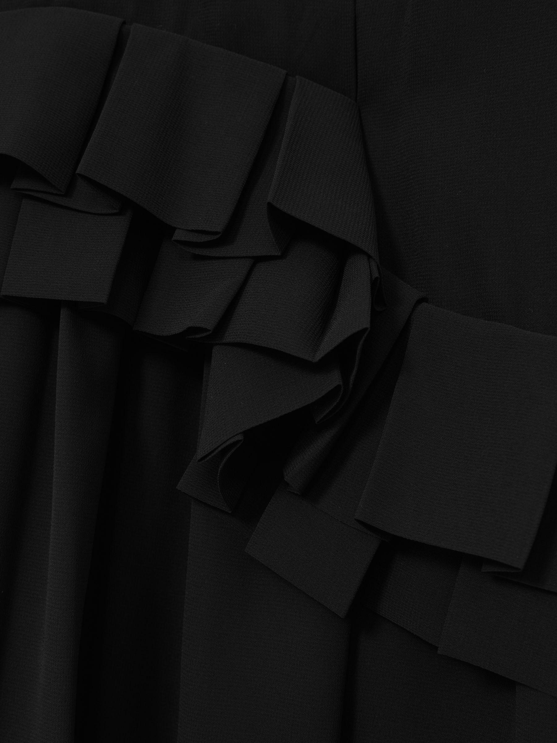 Chiffon Tiered Ruffle Dress in Black Product Image