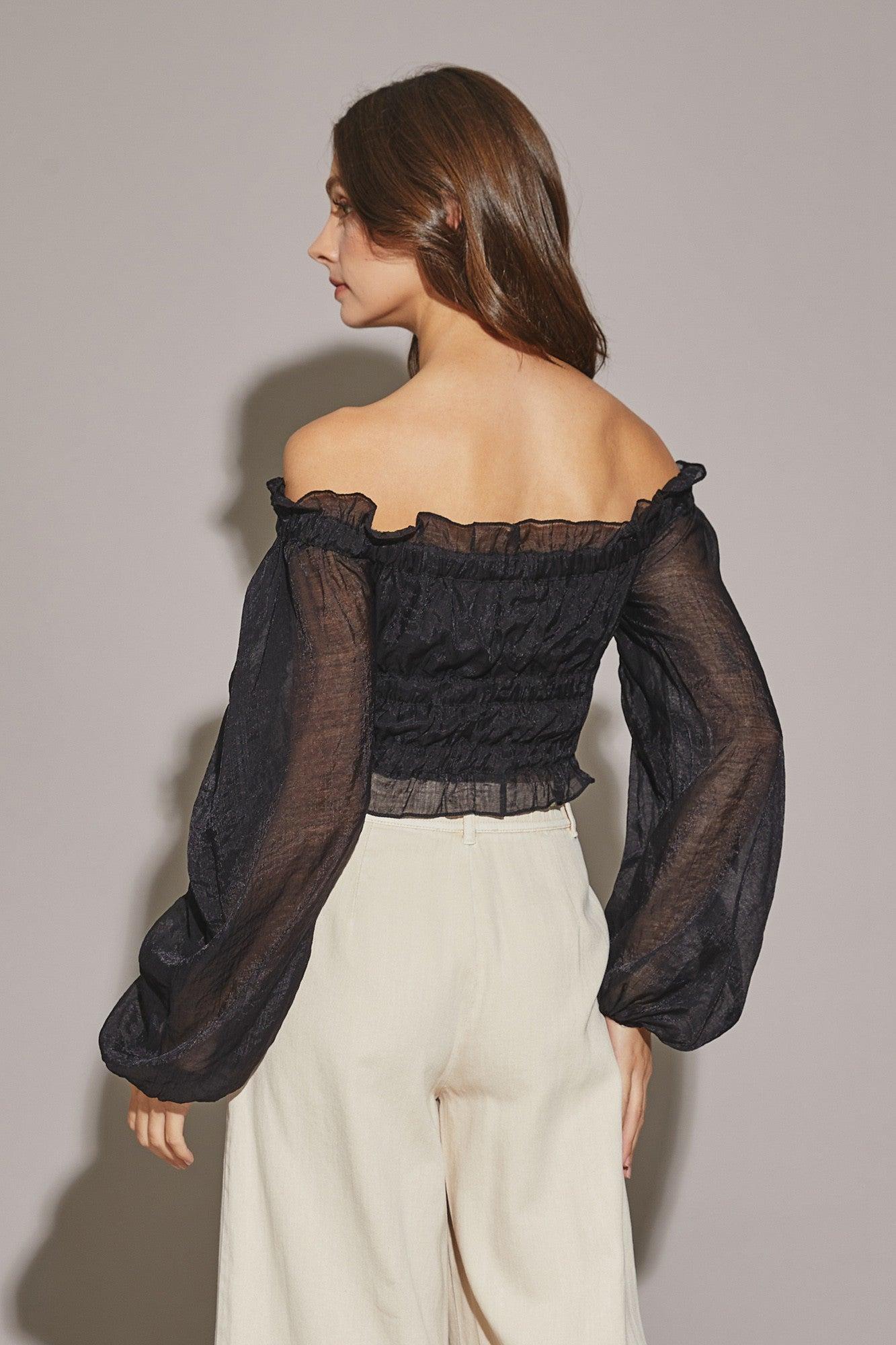 Off the Shoulder Cropped Dress Top Product Image