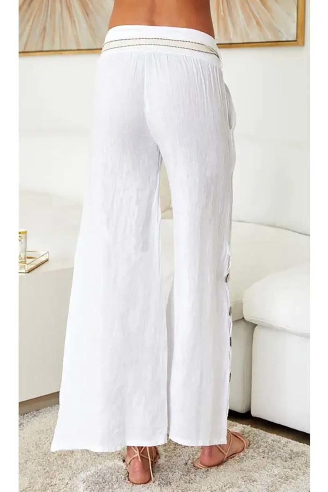 Linen Wide Leg Palazzo Pants Product Image