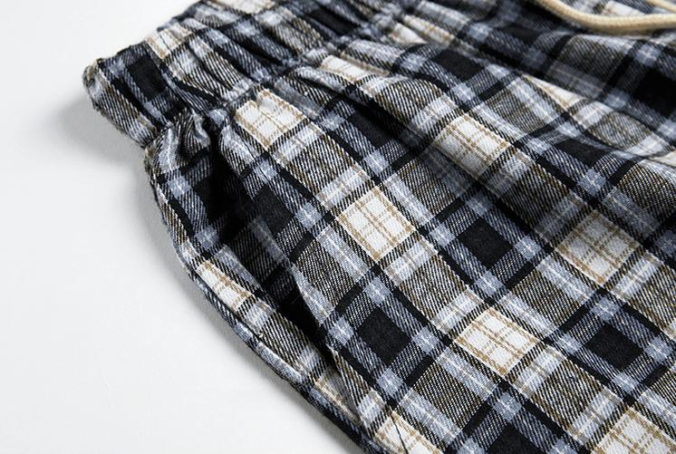 RT No. 3126 DRAWSTRING PLAID PANTS Product Image