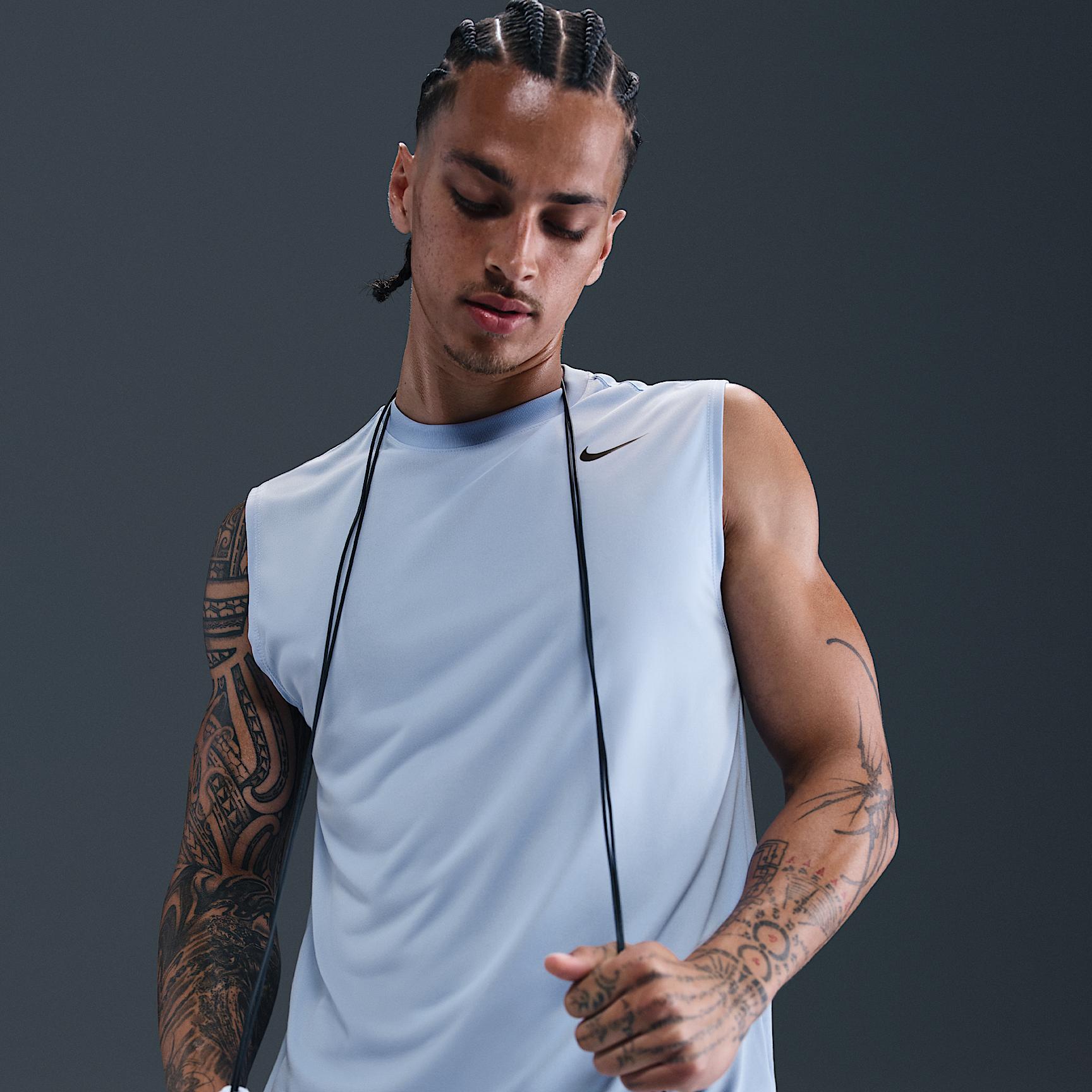 Nike Mens Dri-FIT Legend Sleeveless Fitness T-Shirt | DX0991-468 Product Image