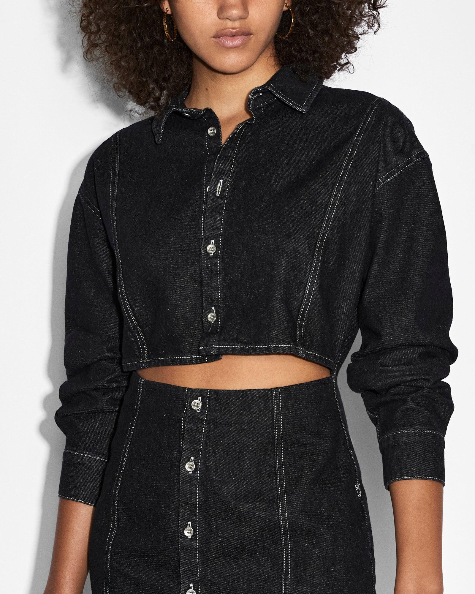 CUTOUT SHIRT DRESS MIDNIGHT Female Product Image