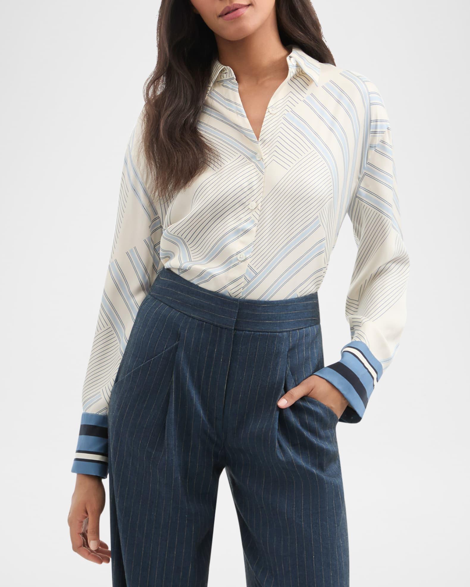 Delila Printed Long-Sleeve Blouse Product Image